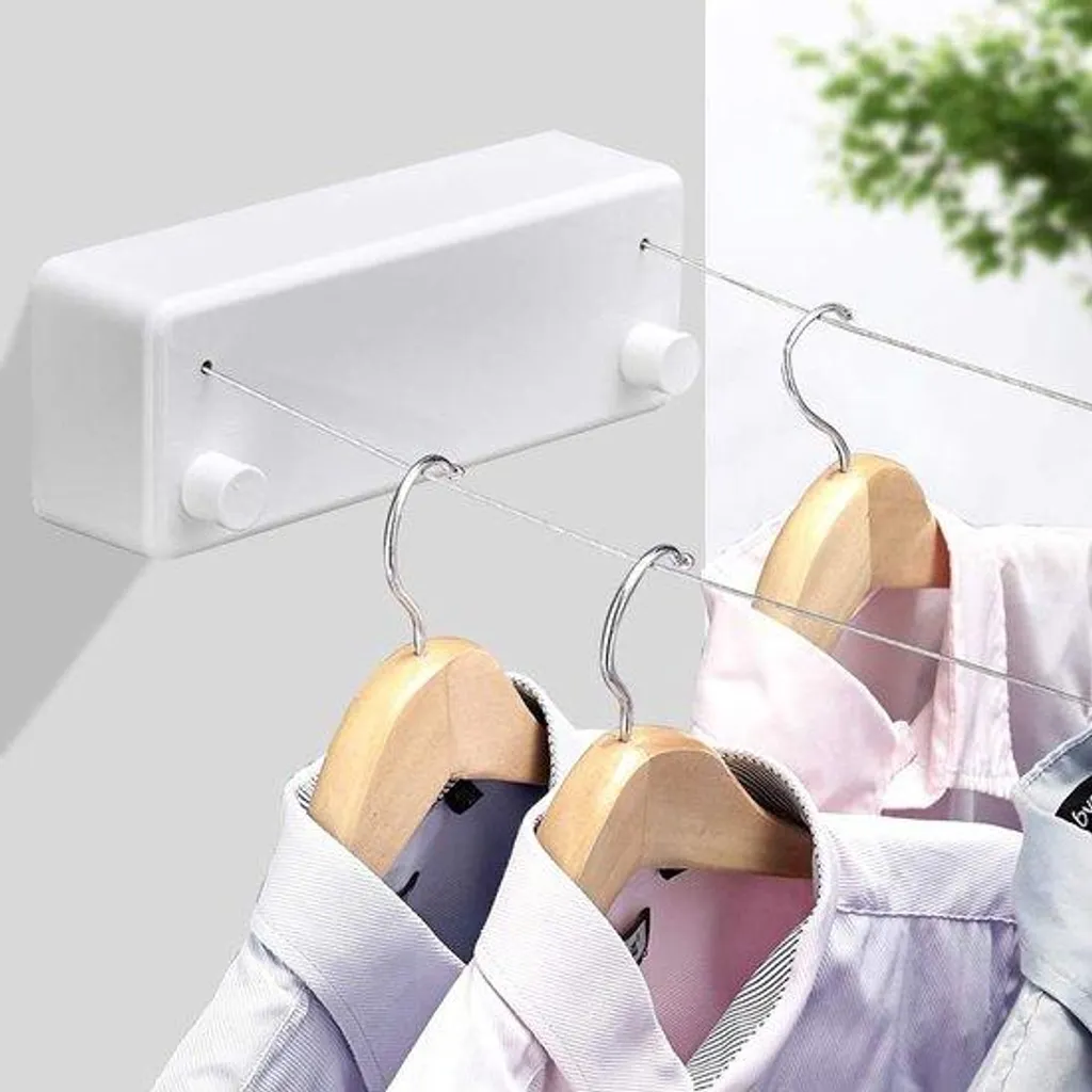 Tringle de séchage murale pour buanderie et salle de bain 4,2m blanc