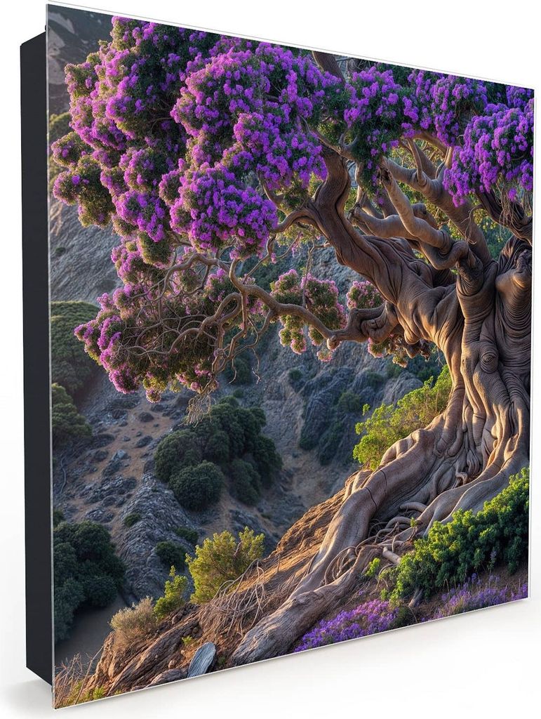 Nachbildung-Schlüsselkasten, Magnetpinnwand und Memoboard mit Glasfront Motiv Alter Weiser Baum