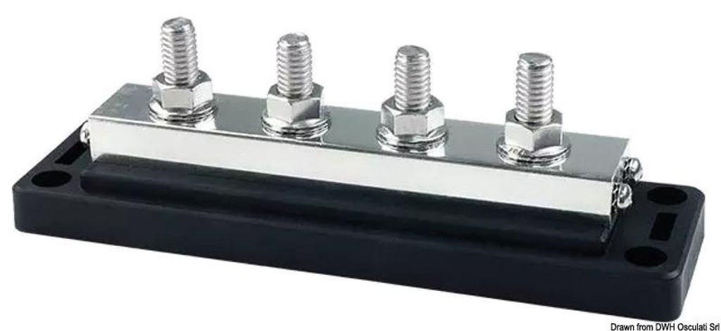 Schwerlast-Busbar Techno mit klarem Deckel 4x10 - Osculati 14.309.21