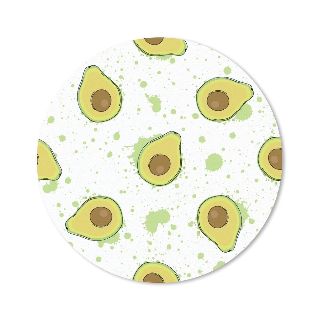 MuchoWow Mauspad Mousepad Avocado - Muster - Grün 20x20 cm - Mousepads - Maus Mat - Pad - Mausunterlage - Schreibtischmatte