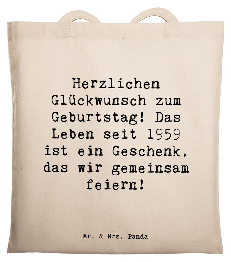 Mr. & Mrs. Panda Jutebeutel Spruch 1959 Geburtstag - Weiß - Geschenk, Shopping Tasche, Geschichte, Leben genießen, Alter, Happy Birthday, Schulta...