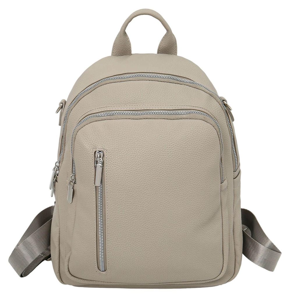 Leoberg Rucksack 2-in-1 unifarben - Tasche Schultertasche Handtasche Rucksack in Beige-316106