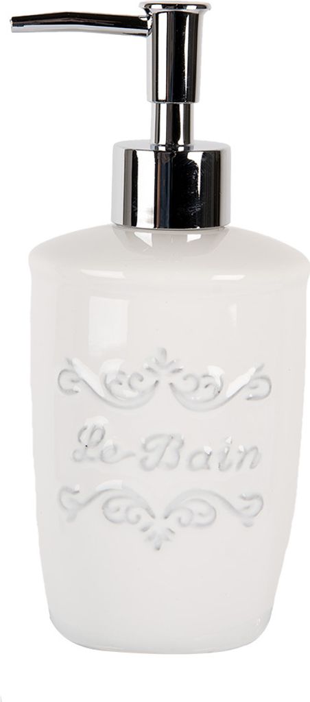 Clayre & Eef Seifenspender 325 ml Weiß Keramik