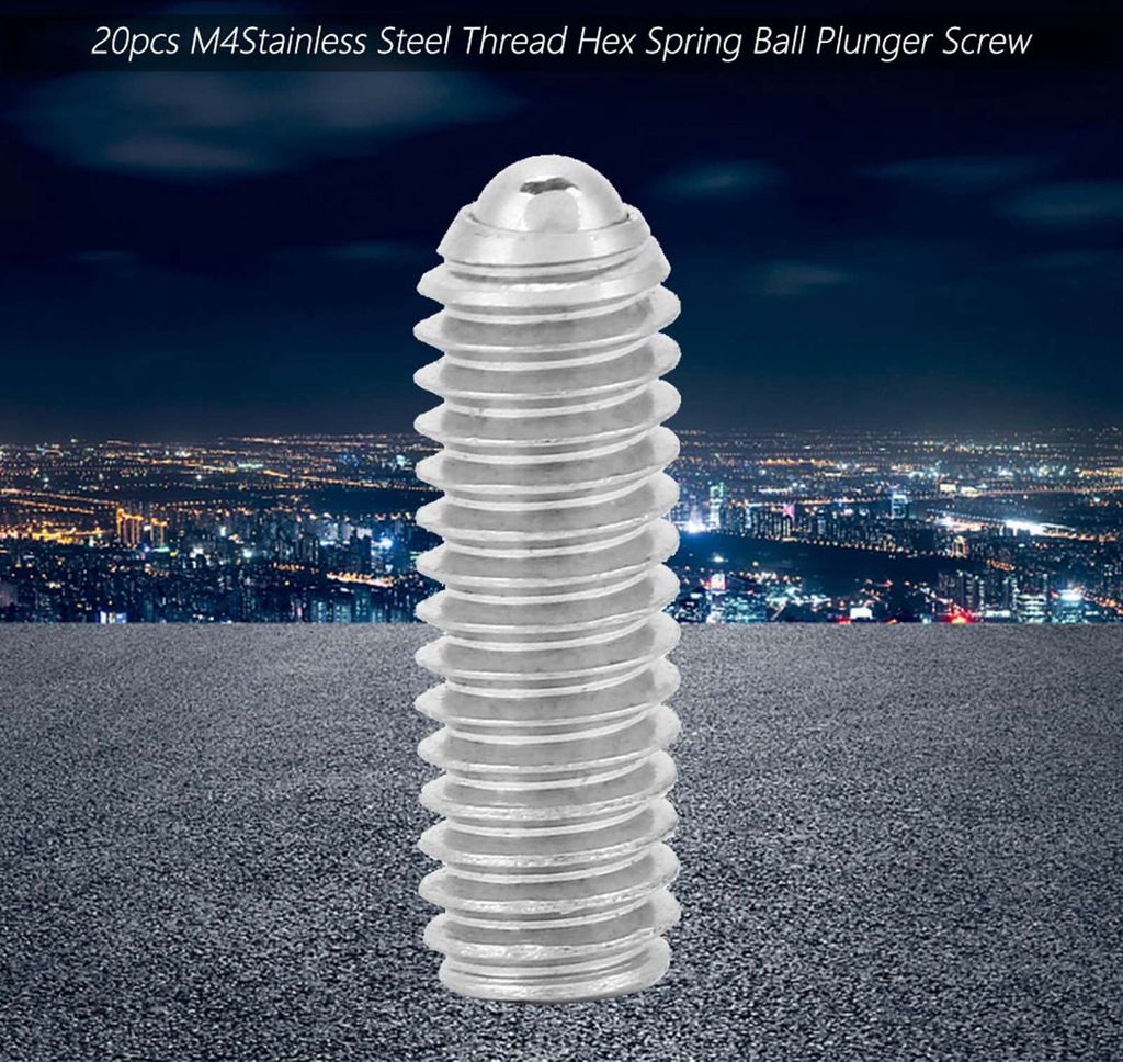 20-teiliges Set Edelstahl-Gewinde-Sechskant-Federkugelkolbenschrauben (M4*12)