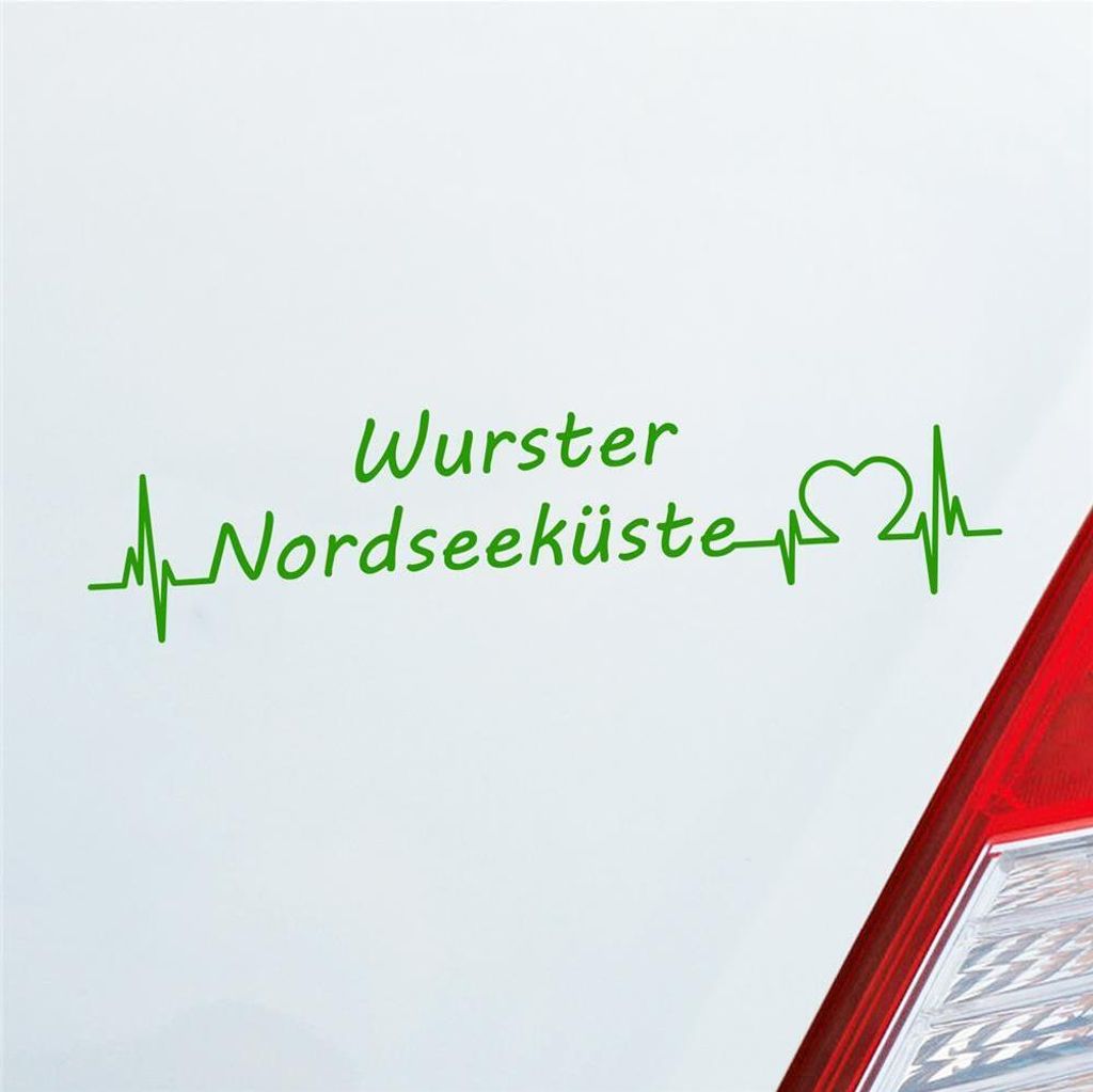 Auto Aufkleber Wurster Nordseeküste 19x5 cm Hellgrün Sticker Heckscheibenaufkleber