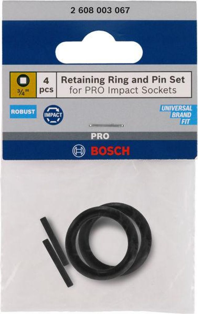 Set mit Haltering und Stift für PRO Impact Steckschlüsseleinsätze,3/4", 4-tlg.