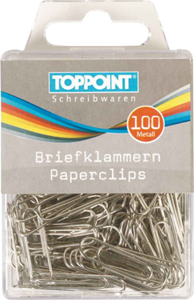 500 (5x100Stk) Briefklammern Büroklammern blank