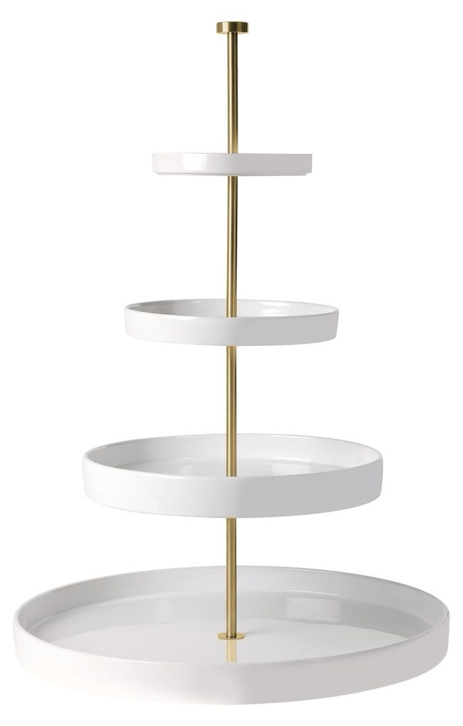 ASA Selection grande Etagere 4-stufig weiß/gold Ø 41 cm Productafbeelding 
