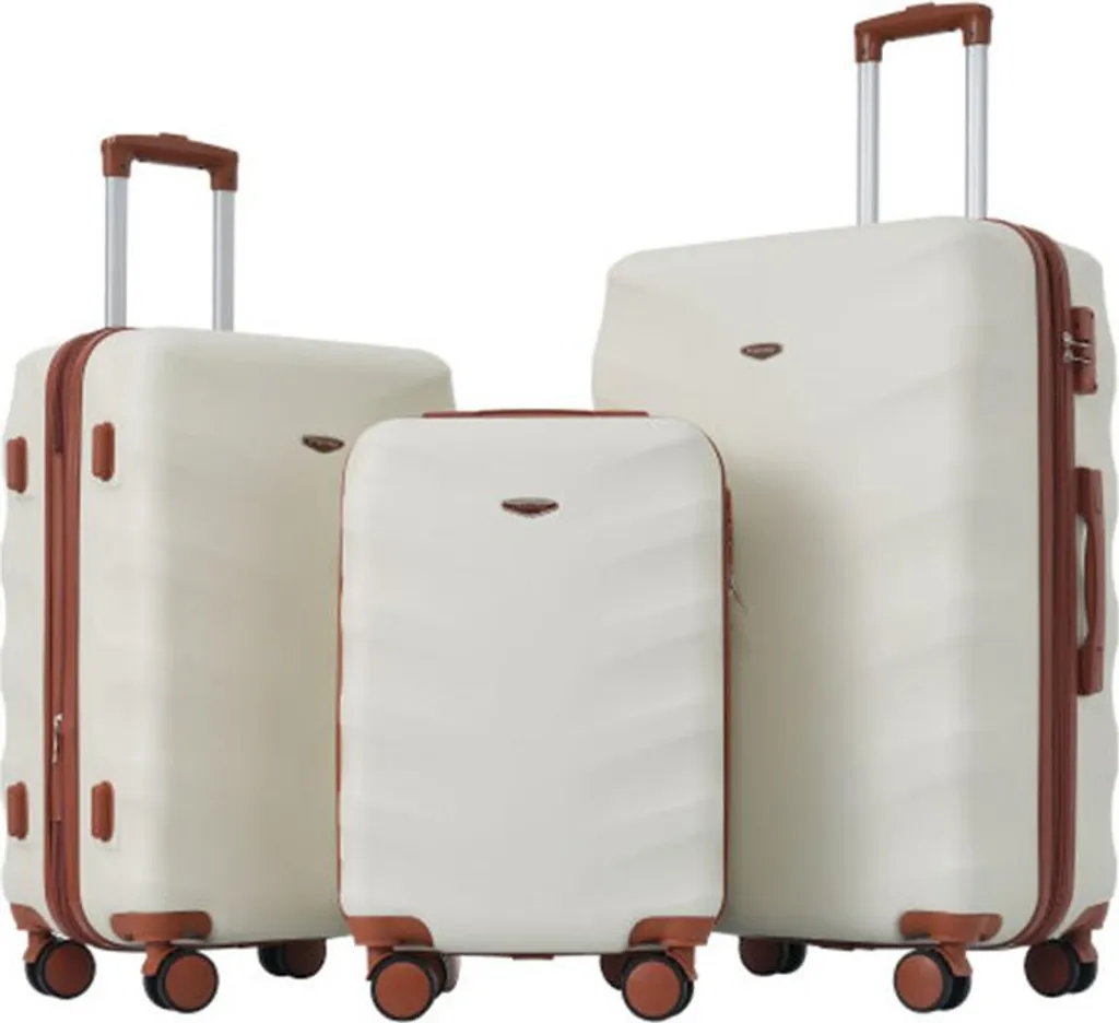 Lot de valises blanches AIORBER en ABS : protégez vos bagages du choc