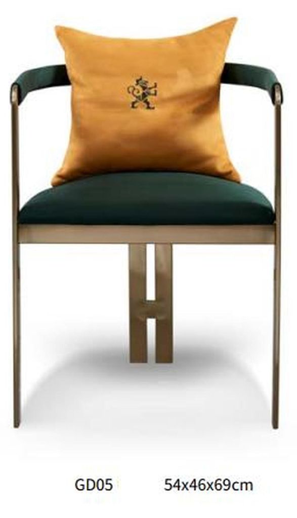 Stuhl Lehnstuhl Modern Design Möbel Luxus Esszimmer Stühle Küche Edelstahl Leder