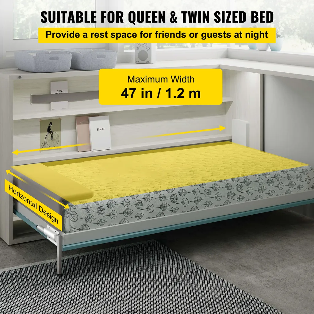 Système de Lit Escamotable pour Gain de Place Horizontal Queen Size