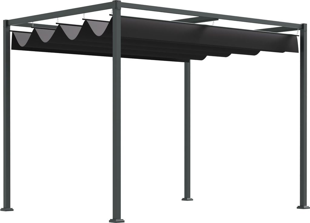 Pergola Zadaszenie Patio Z Przesuwanym Dachem, Poliester, Zdjęcie produktu 