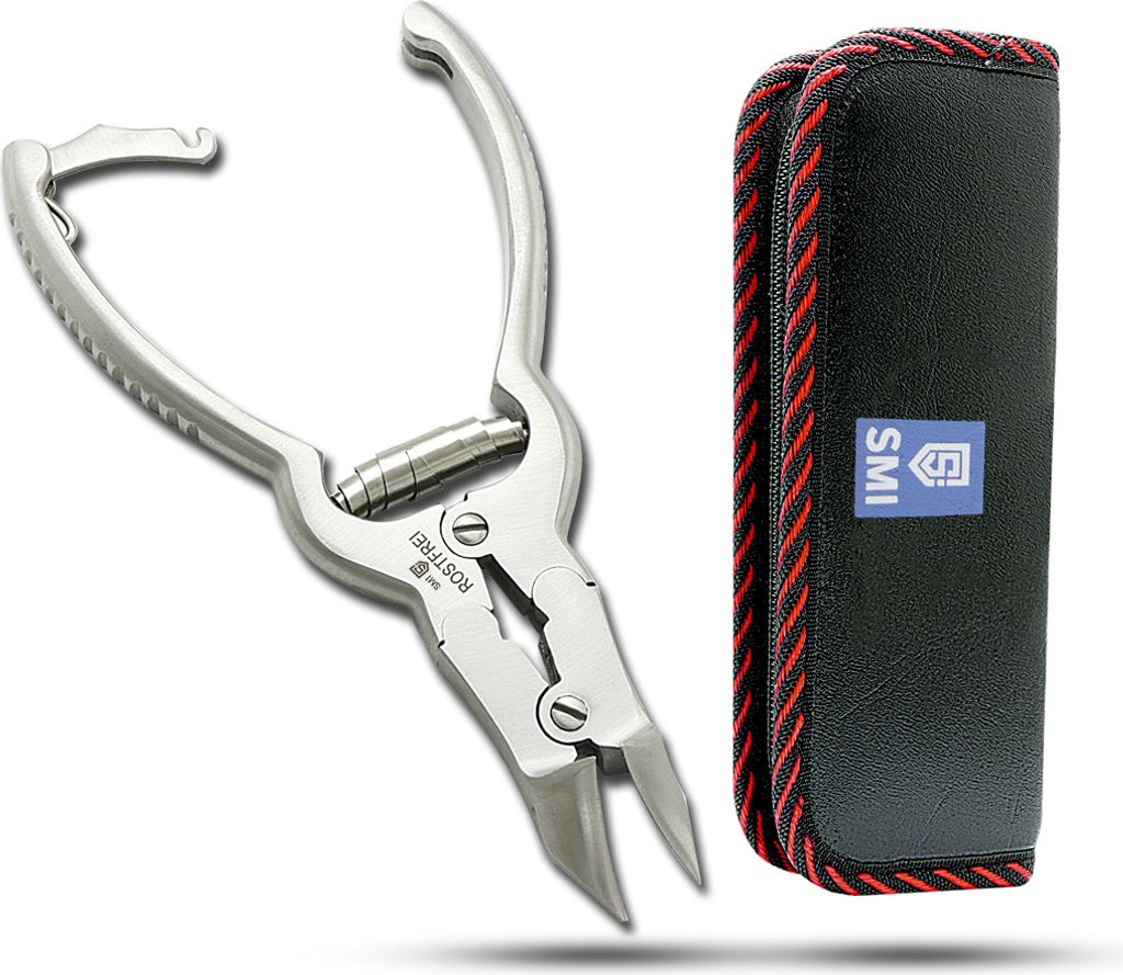 SMI 16 cm Nagelzange Kopfschneider - Fußnagelzange mit Doppelübersetzung Fussnagelzange