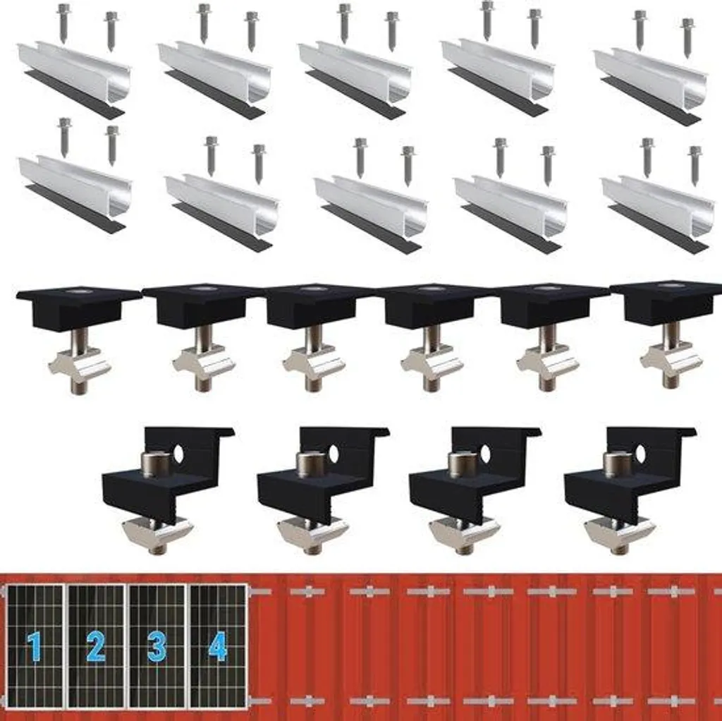 Kit de montage panneau solaire 12cm rail en aluminium pour toit plat