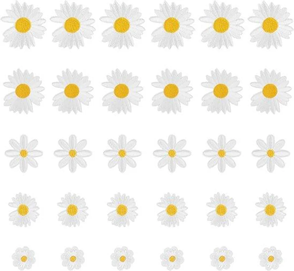 Écussons thermocollants fleurs pour décorer vêtements et sacs x30