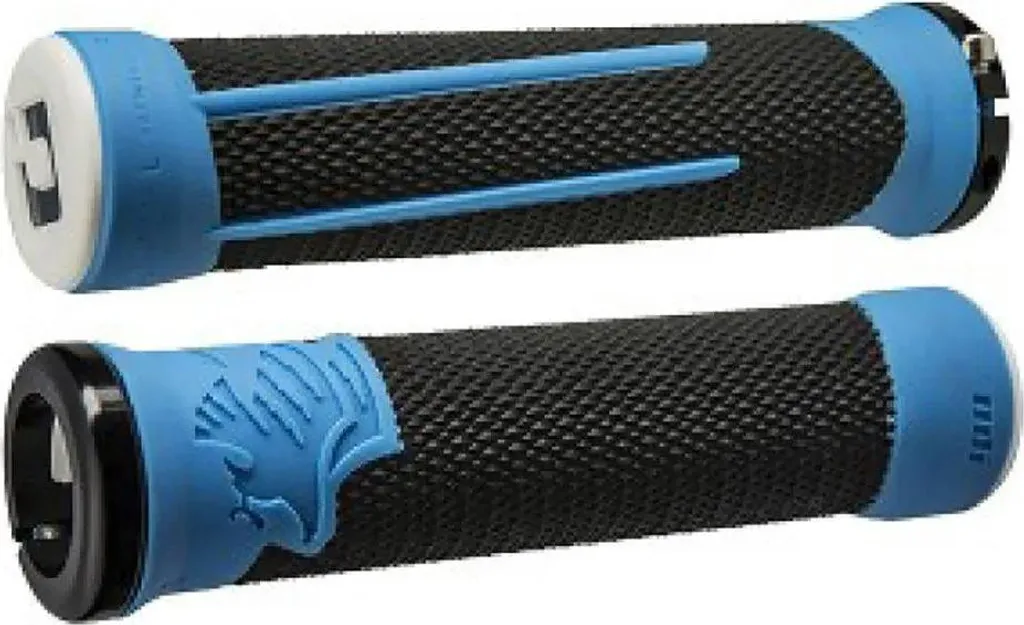 Poignées VTT DH ODI AG-2 V2.1 Aaron Gwin Lock-On Bleu et Noir 135mm