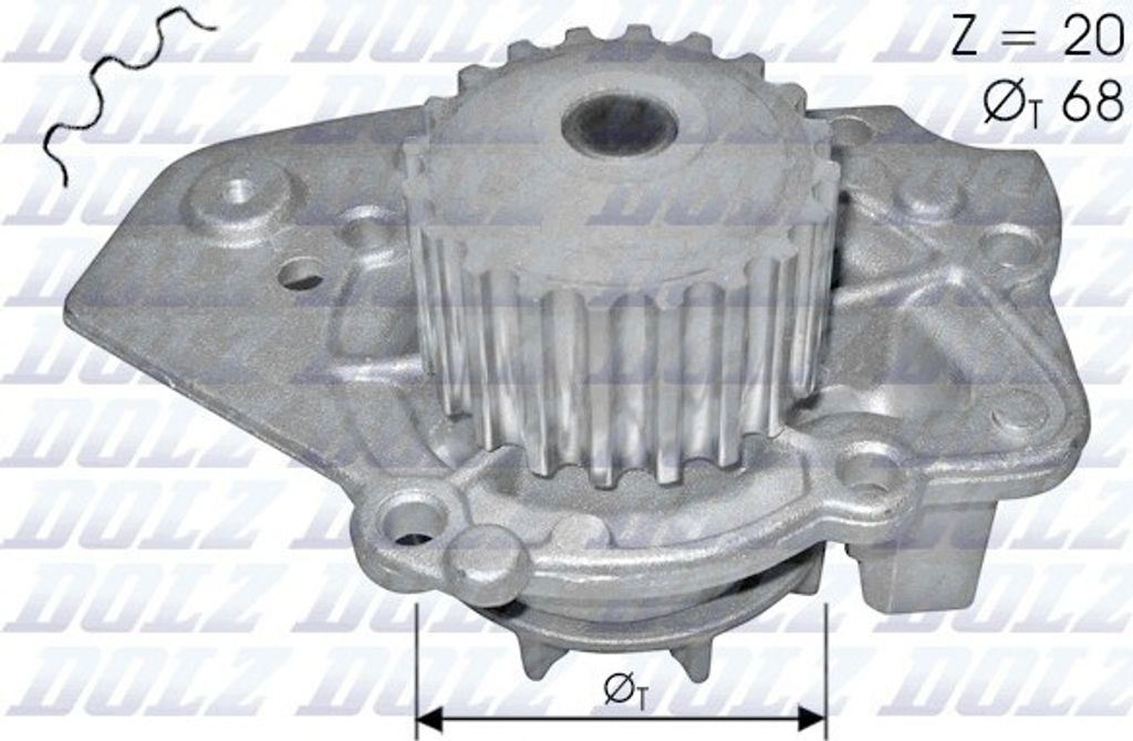 DOLZ Kühlmittelpumpe Wasserpumpe passend für PEUGEOT 205 II (20A/C) N206