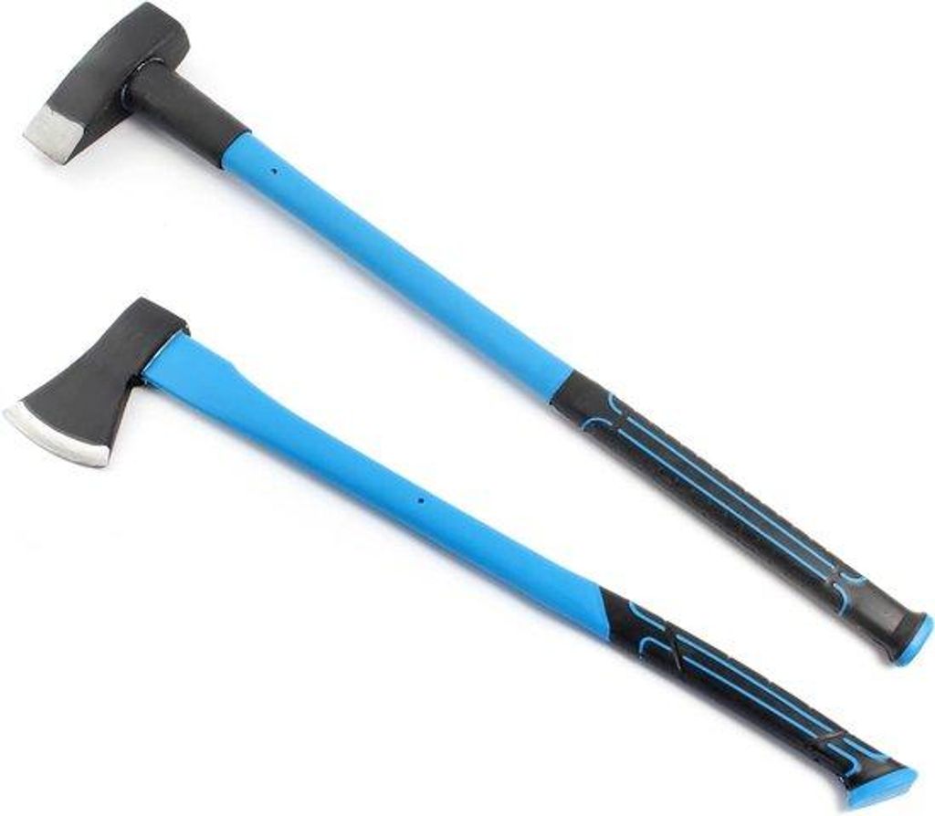 Famanu Axt-Set Spaltäxt 1500 g und Spalthammer 3600 g mit Fiberglasgriff - geeignet für Holzspalten und Gartenarbeiten