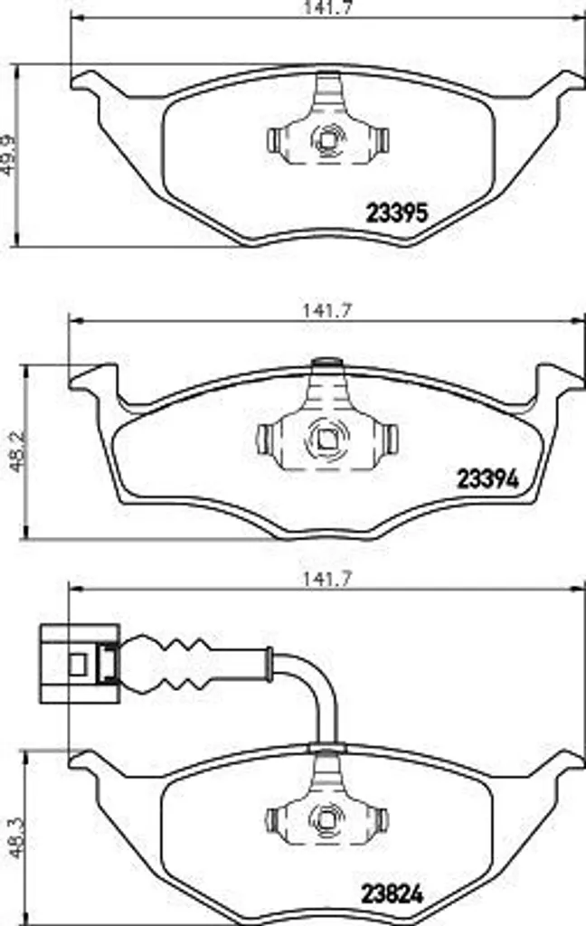 Jeu de plaquettes de frein à disque pour Audi A2 type 8Z HELLA OE