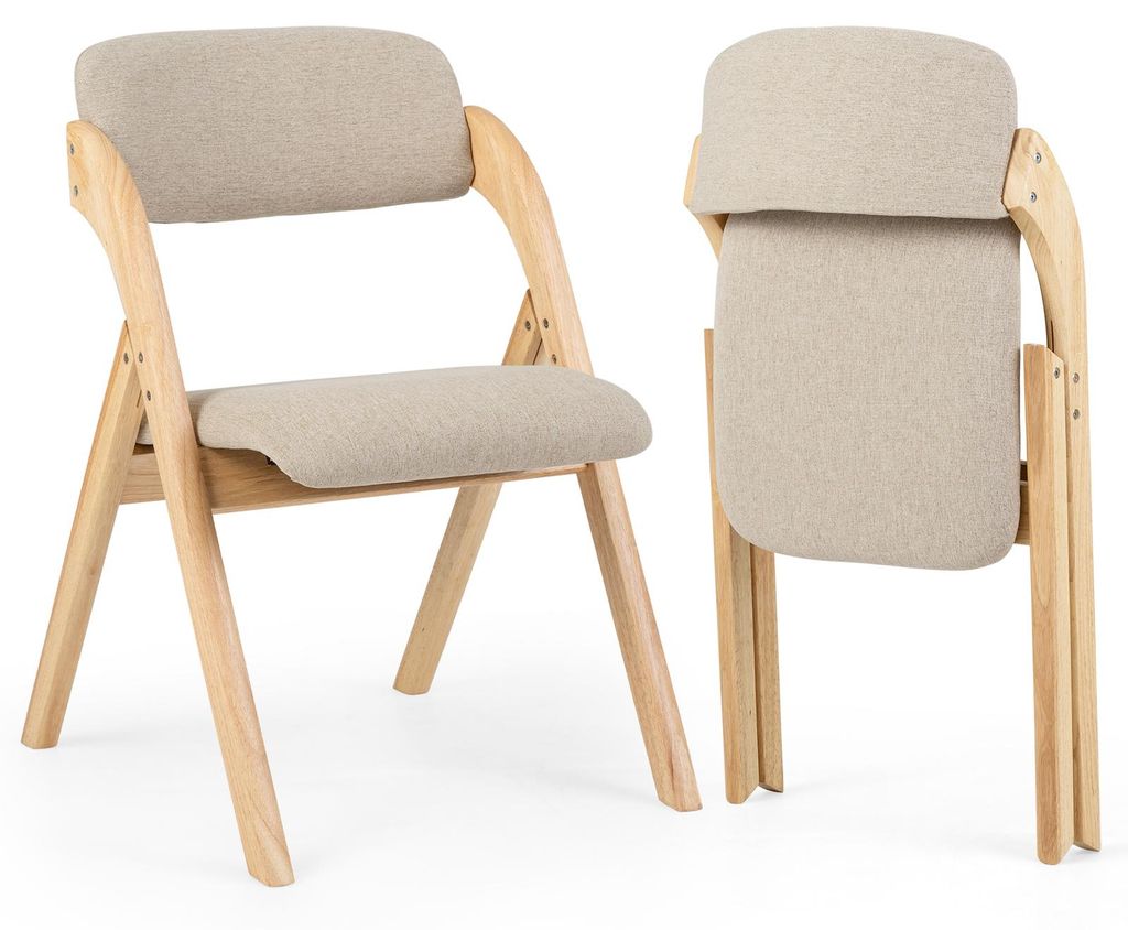 COSTWAY Klappstühle 2er Set, Esszimmerstühle, Küchenstühle Produktbild 