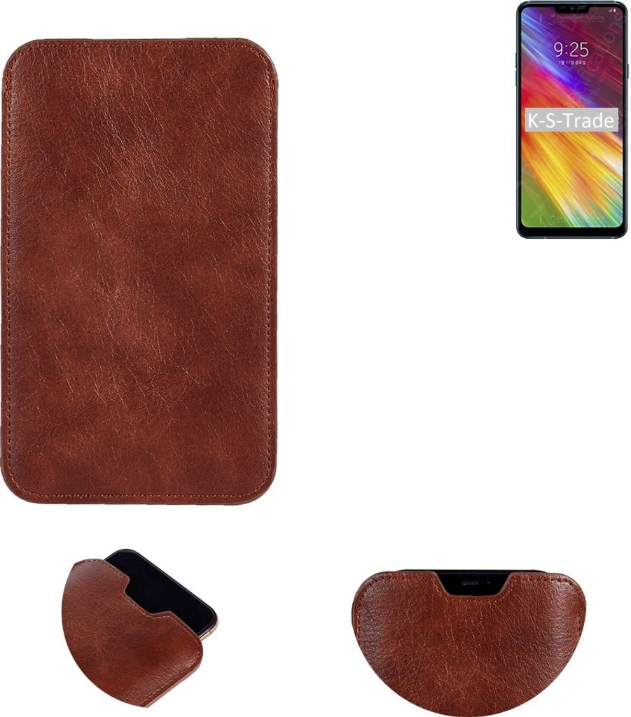 K-S-Trade Schutzhülle Handyhülle kompatibel mit LG Electronics Q9 Handytasche Kunstleder Sleeve in braun