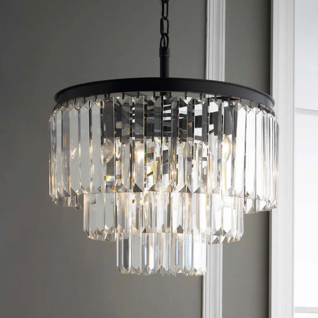 Lustre en cristal Hereford Fall 50 cm - Cascade de lumière et design