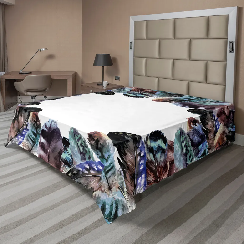 Lenzuolo ABAKUHAUS Boho Piume 266x260cm - Design Decorativo Moderno