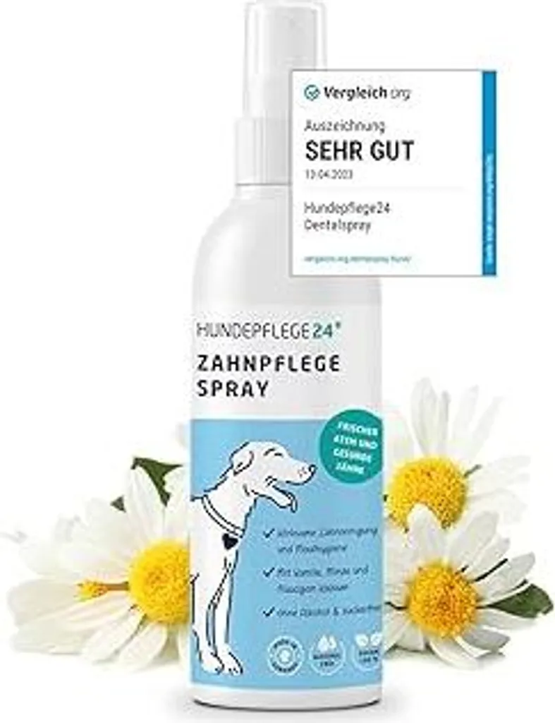 Spray Dentale Naturale Pet 125ml: Camomilla e Calcio per Denti Sani
