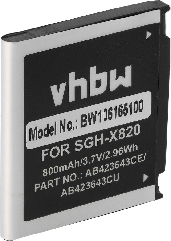 vhbw Akku kompatibel mit Samsung SGH-U600, SGH-E840, SGH-X820, SGH-U100, SGH-D830 Handy Smartphone Telefon (800 mAh, 3,7 V, Li-Ion)