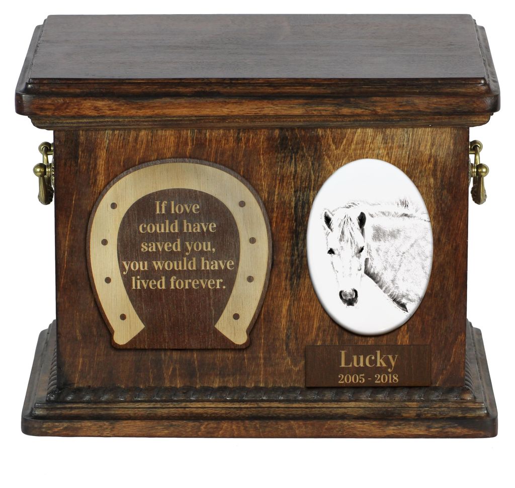 Fjordpferd - Eine Urne für die Asche eines Pferdes, eine Urne für ein Pferd mit Foto, personalisierte Tierasche-Box von Art-Dog.