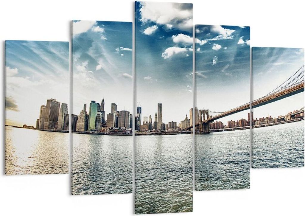 Bild auf Leinwand - Leinwandbild - Amerika wohnung architektur gebäude - 150x100cm - Wand Bild - Wanddeko - Leinwanddruck - Bilder - Kunstdruck - ...