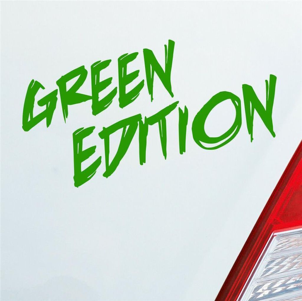 Auto Aufkleber Green Edition Auto Car Tuning Motorrad 15x7 cm Hellgrün Sticker Heckscheibenaufkleber