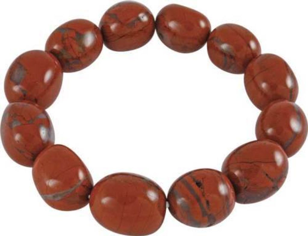 Edelstein-Armband Jaspis rot, Nuggets 12 x 16 mm Produktbild 