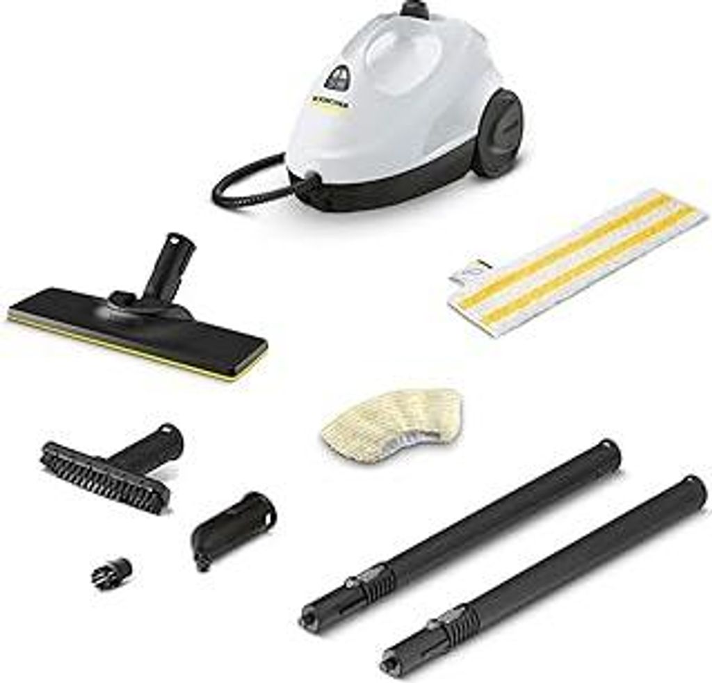 Kärcher Dampfreiniger SC 2 EasyFix, Dampfdruck: 3,2 bar, Aufheizzeit: 6,5 min., Leistung: 1.500 W, Flächenleistung: 75 m², Tank: 1 l, mit Bodenr...