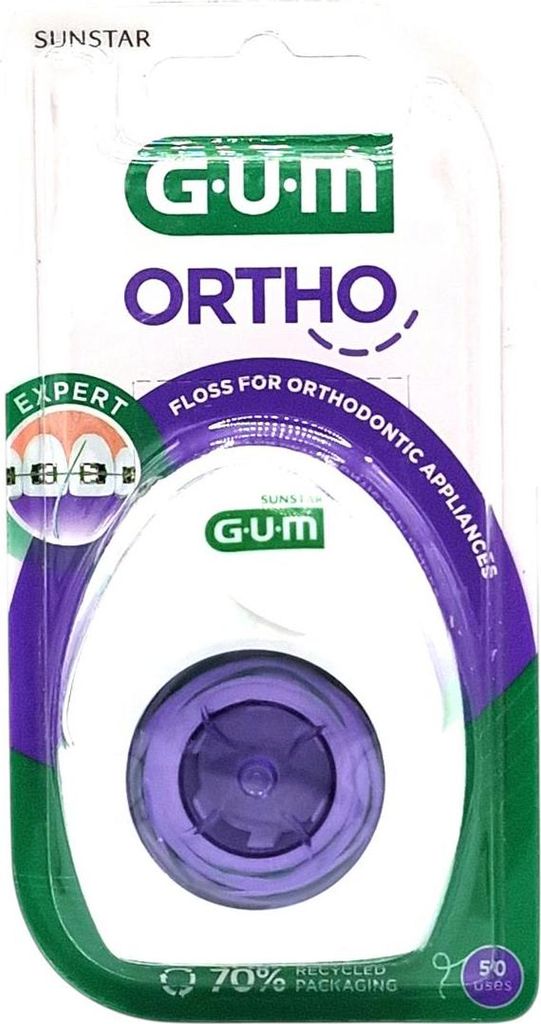 GUM Ortho Floss Zahnseide - 50 Stück