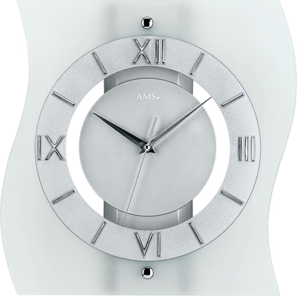 A close-up studio shot of a modern wall clock.