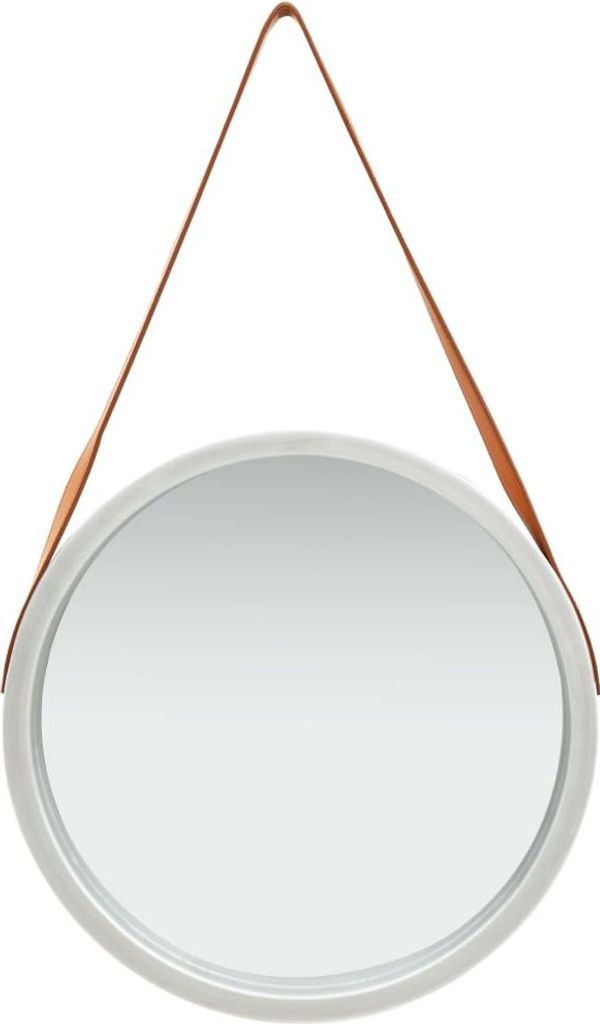 vidaXL Wandspiegel mit Gürtel 50 cm Silbern