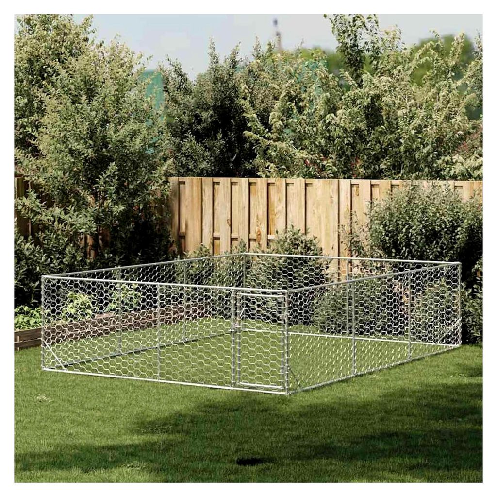 Außen-Hundehütte mit sechseckigem Netzdesign - Stahlkonstruktion, 3x4x1cm, für den Außenbereich geeignet