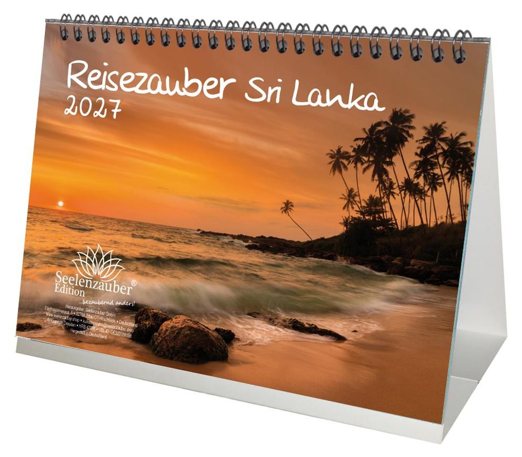 Reisezauber Sri Lanka DIN A5 Tischkalender für 2027 Colombo Stadt Land Urlaub Strand - Seelenzauber