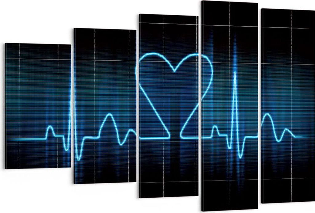 Bild auf Leinwand - Leinwandbild - Grafik herz kardiologie - 150x100cm - Wand Bild - Wanddeko - Leinwanddruck - Bilder - Kunstdruck - Wanddekoratio...