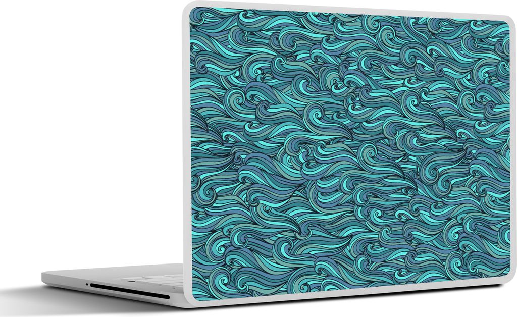 MuchoWow Laptop Aufkleber Sticker Cover Wellen - Muster - Wasser 30x21 cm - Sticker für Laptop - Selbstklebend