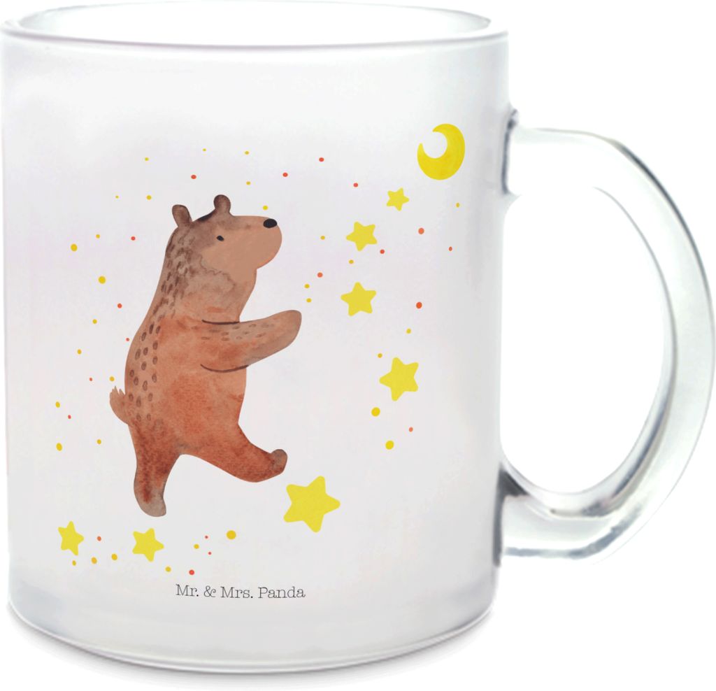 Mr. & Mrs. Panda Teetasse Bär Träume - Transparent - Geschenk, Träumen, Pott, glastasse, Trinkglas, Glas, Teeglas, Teddy, Traumdeutung, Traum, H...