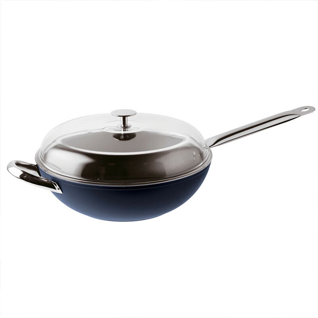 SAMBONET Midnight Blue Wok mit Deckel 32 cm