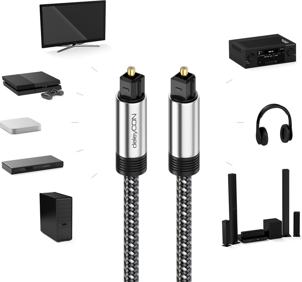 deleyCON 3m Toslink Kabel Optisches Digital Audio Kabel mit Produktbild 6