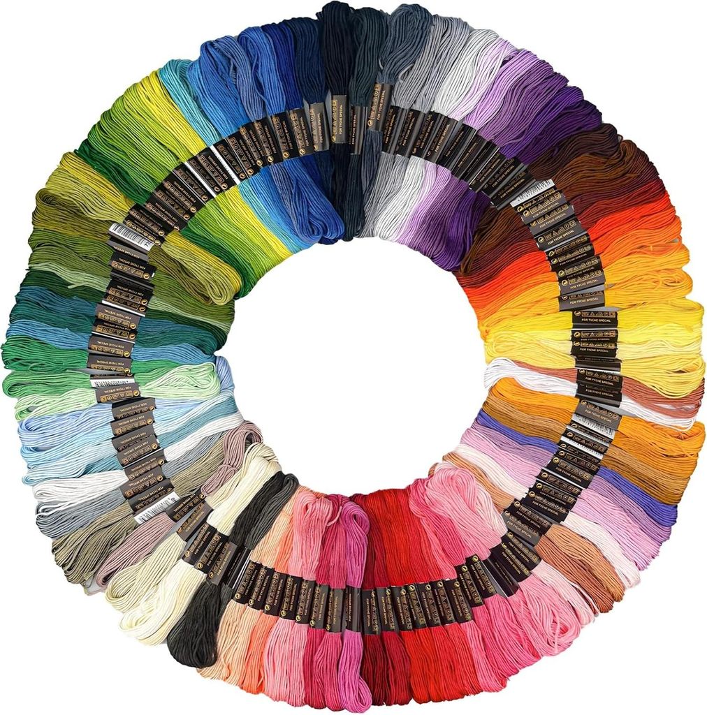 100 Farben Stickgarn Set,Knüpfgarn,Garn für Freundschaftsbänder,Perlgarn,Embroidery Thread,Embroidery Floss,für Kreuzstichfaden,Flechten,Sticke...