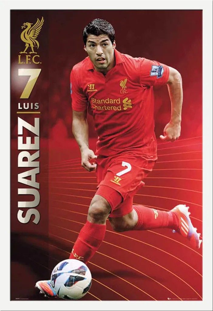 Specifiche Poster Liverpool Suarez 12/13 Cornice MDF Bianco Shinsuke