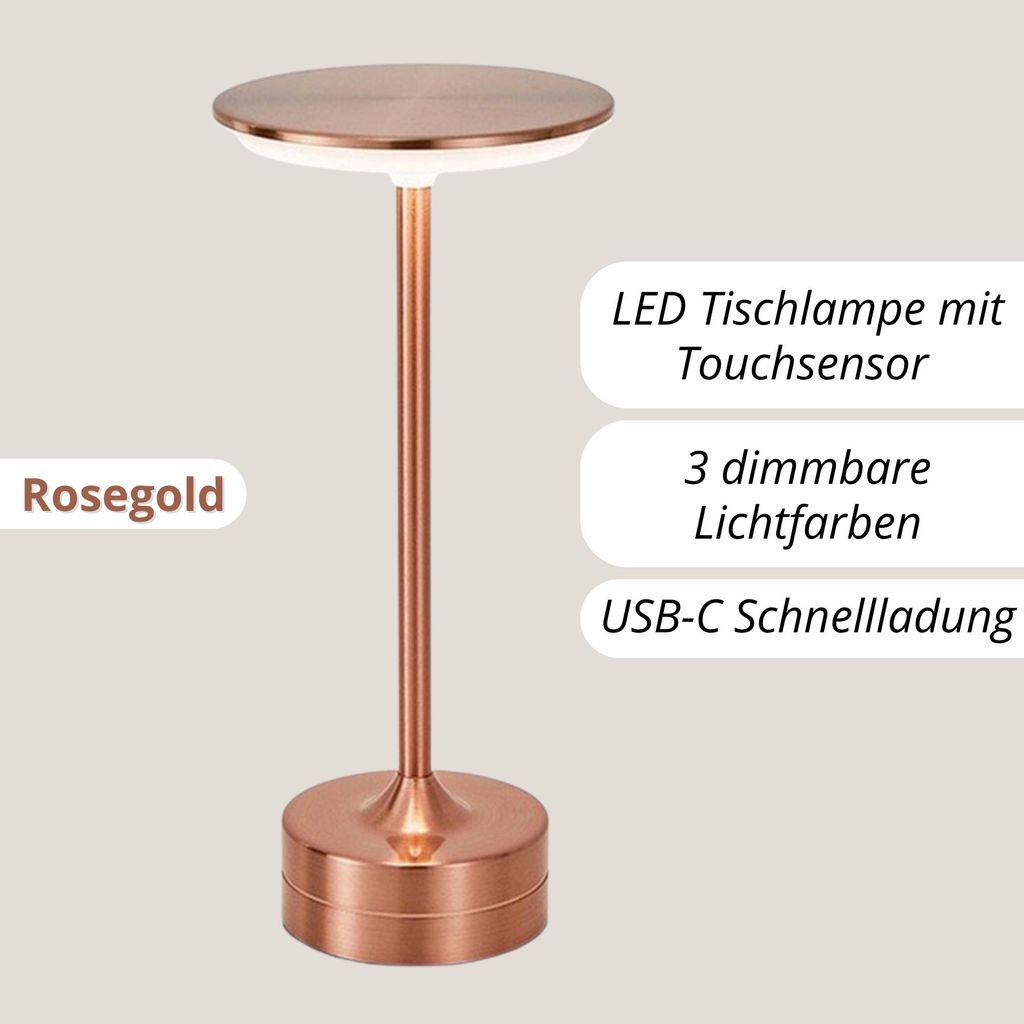 LED Tischlampe mit Touchsensor – 3 Farbtemperaturen dimmbar Produktbild 