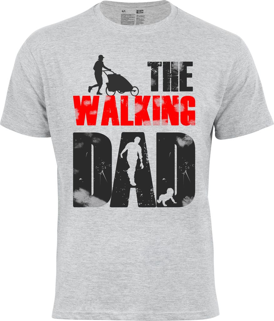 Cotton Prime Fun-Shirt "THE WALKING DAD" M grau