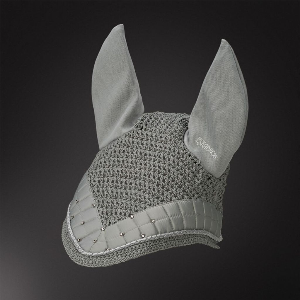 Eskadron Fliegenkopfschutz Platinum " CRYSTAL " Größe - Pony Farbe - silvergrey