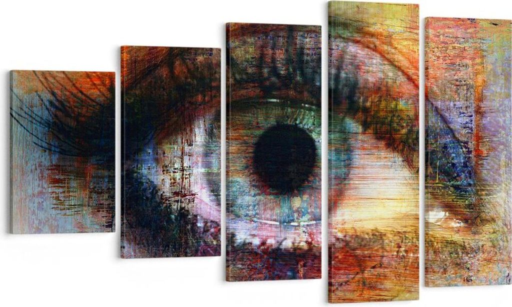 Bild auf Leinwand - Leinwandbild - Auge Abstraktion - 100x60cm - Wand Bild - Wanddeko - Wandbilder - Leinwanddruck - Bilder - Kunstdruck - Wanddeko...